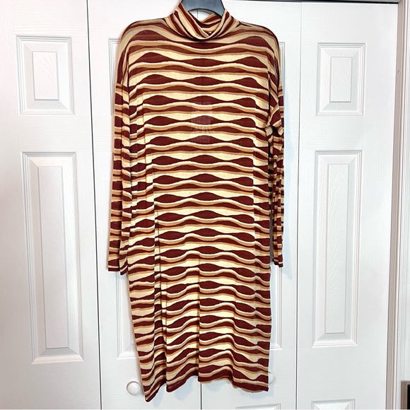 ZARA PRINTED KNIT TUNIC DRESS SPECIAL EDITION BRICK size Large NWT - Picture 3 of 15